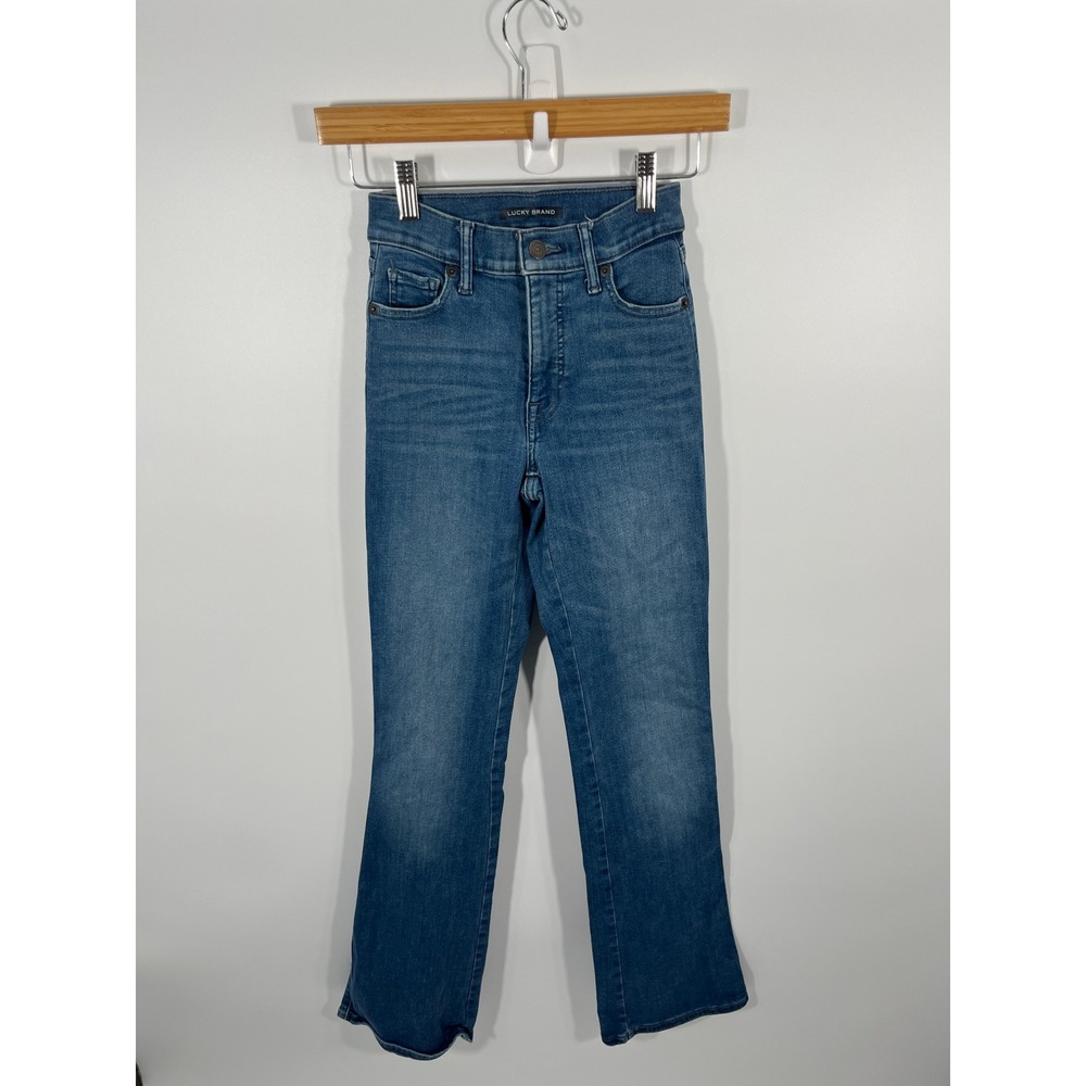 Lucky Brand Uni Boot Womens Jeans 24 Blue Mid Rise Dark‎ Wash Stretch Denim